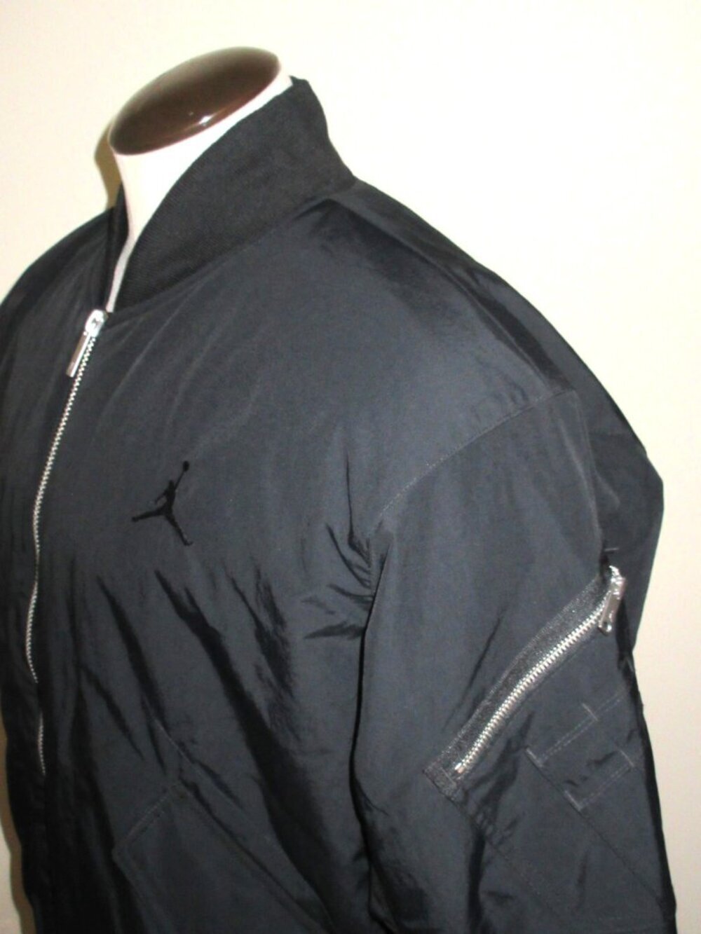 Nike Air Jordan Men's THERMA-FIT Renegade Zip Up Flight Bomber jacket Black NWT